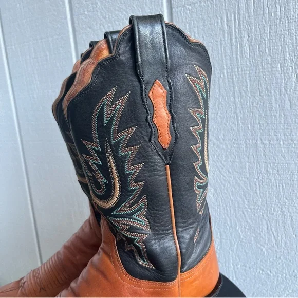 Lucchese 1883 N7361 Two Tone Western Boots Embroidered Snip Toe Men’s 9 B Narrow - Picture 3 of 9